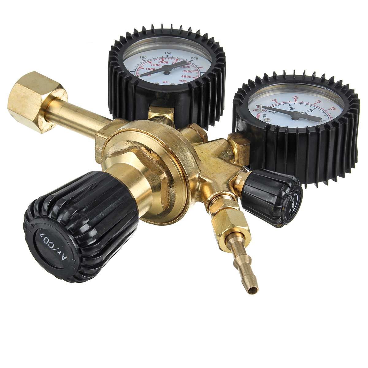 Accesorios Argon CO2 Home botella de Gas herramienta soldadura reductor de latón doble calibre Mig Tig regulador de presión Mini alta precisión