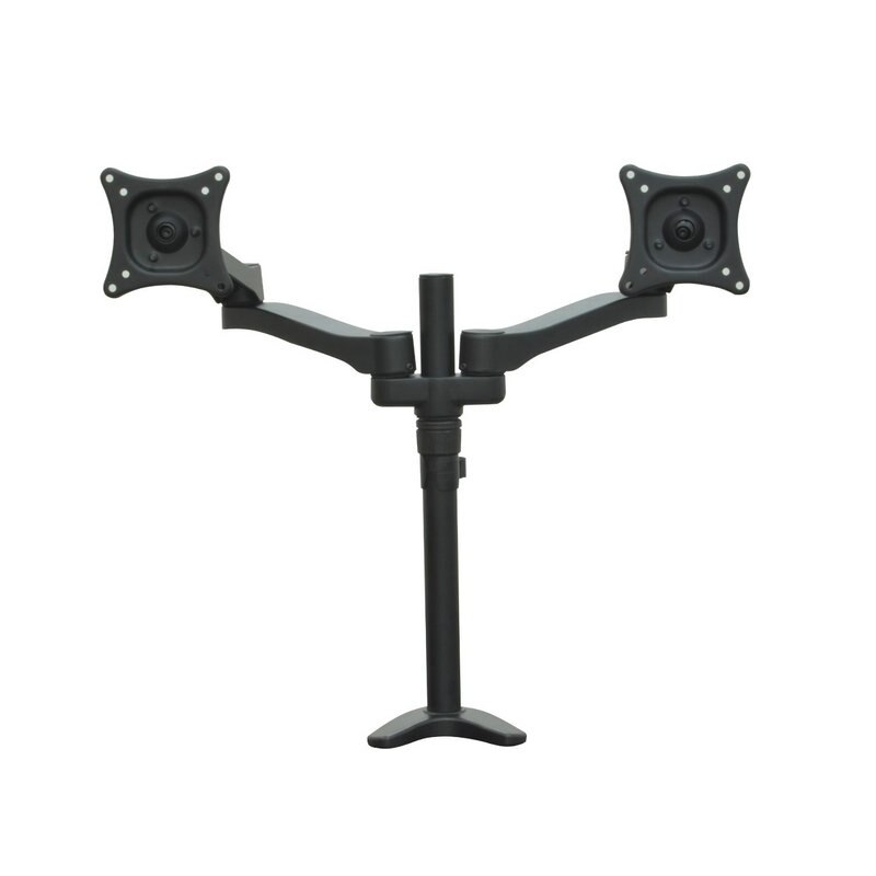 Aluminum Alloy Full Motion Dual Screen LED LCD Monitor Holder Desktop Clamping TV Mount Arm
