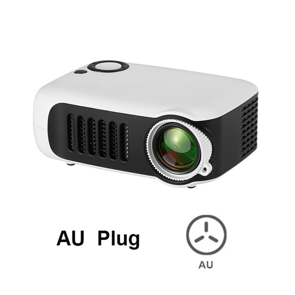 Salange A2000 Mini proyector para cine en casa, 800 lúmenes soporte 1080P proyector de vídeo HDMI USB reproductor multimedia SD Beamer: White AU Plug