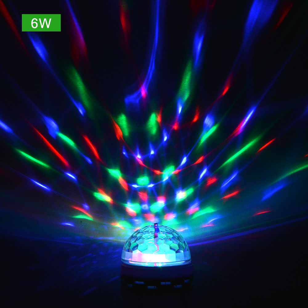 3w 6w e27 rgb ledet lampe pære magisk farge projektor automatisk roterende scene lys  ac85-265v 220v 110v til fest bar ktv diskotek