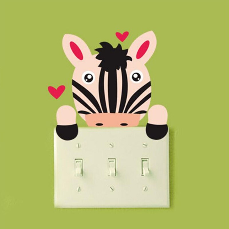 Funny Zoo Animals Patterns Switch Stickers For Kid... – Grandado