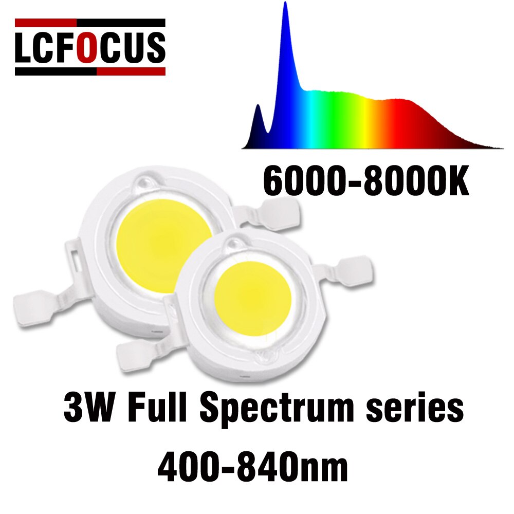 3 W Grow LED Volledige Spectrum 380-400nm Wit COB Diode Voor DIY hydrocultuur 18 W 24 W 45 W 60 W 100 W 200 W 300 W LED Licht Groeien