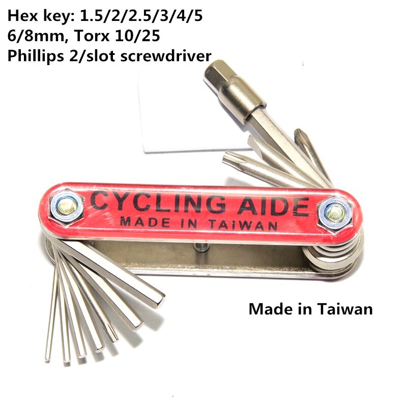 Fiets vouwgereedschap bandenreparatieset multitool fietssleutel schroevendraaier kettingsnijder fietsaccessoires: Optie 10