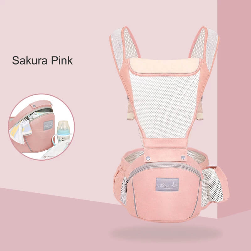 zomer draagzak baby spullen voor pasgeborenen draagdoek draagzak pop wikkeldoek baby artipoppe draagzak zakjes draagzakken kangaroo babydrager kinderstoeltje hippe stoel taille kruk: Sakura pink