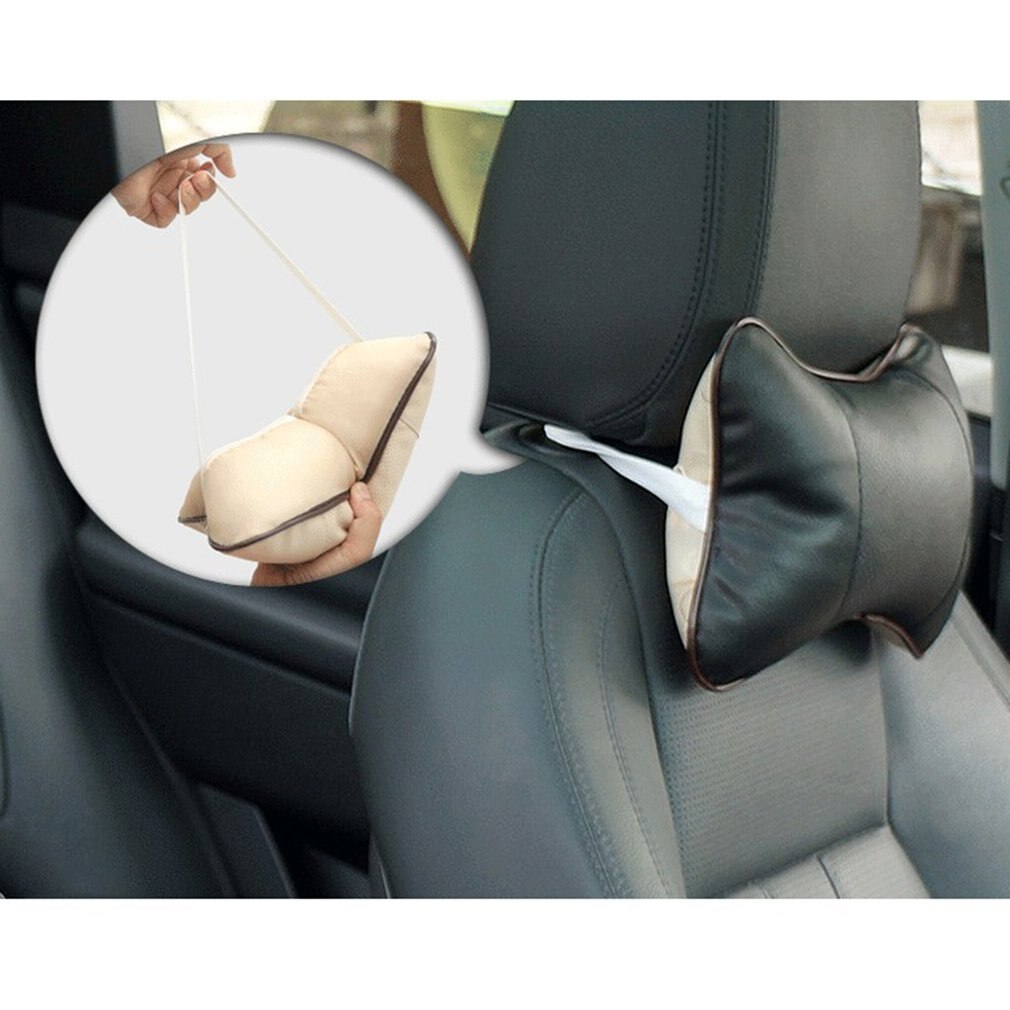 Universele auto nekkussens van pvc leer, ademend mesh, auto neksteun, hoofdsteunkussen, kussen, auto-interieuraccessoires