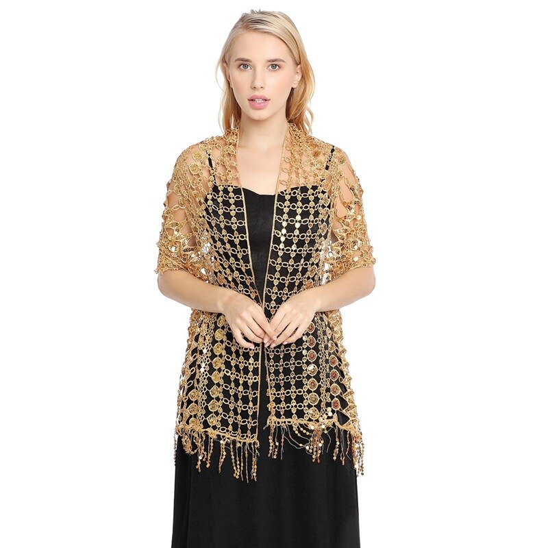 Aftonklänningar sjalar & omslag kvinnor paljetter glitter halsduk bröllop cape brudtärna brudklänning sjal foulard femme dam sjalar: 4
