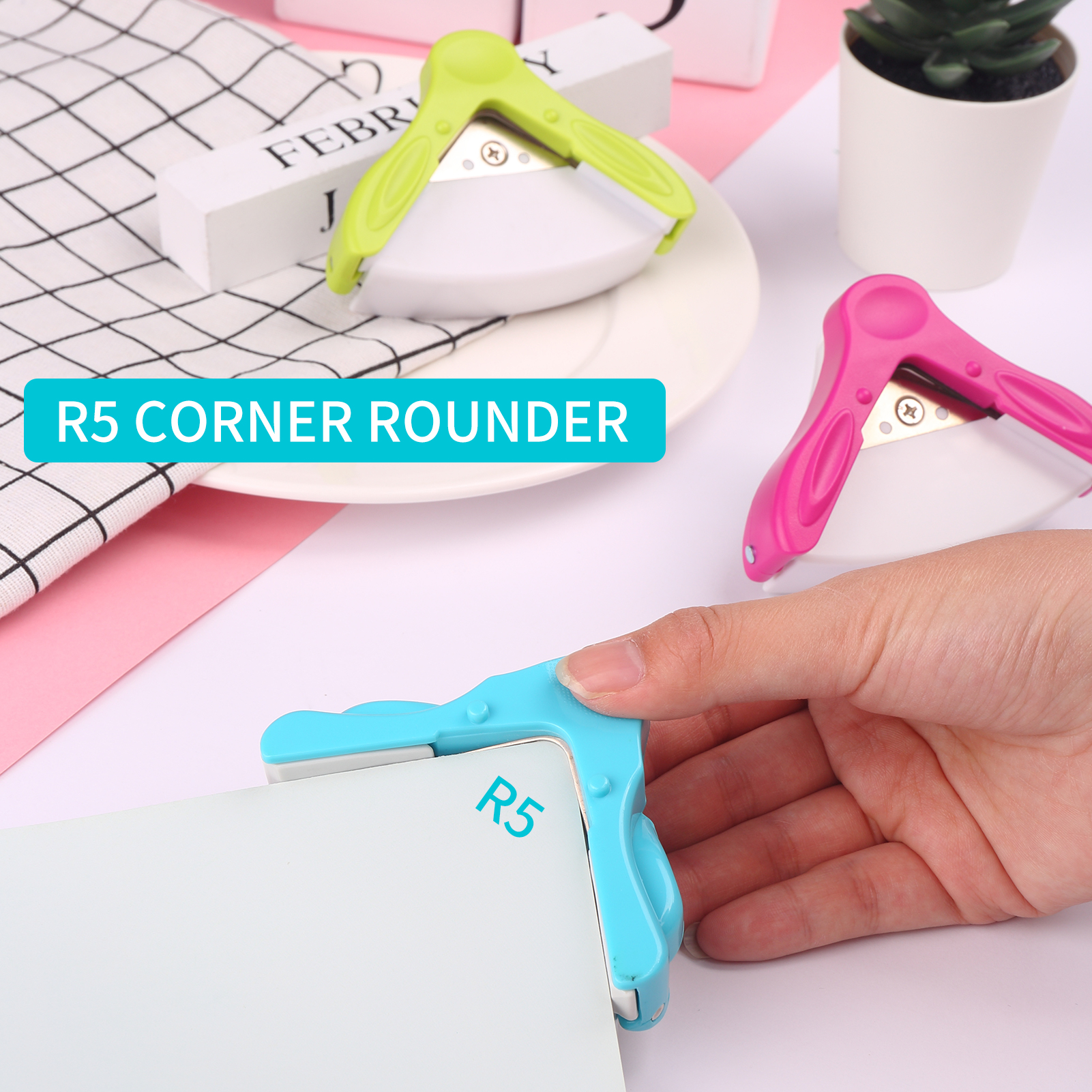 Kw-Trio Corner Rounder Punch R5mm Ronde Hoek Trimmer Cutter Voor Kaart Fotopapier Lamineren Zakjes