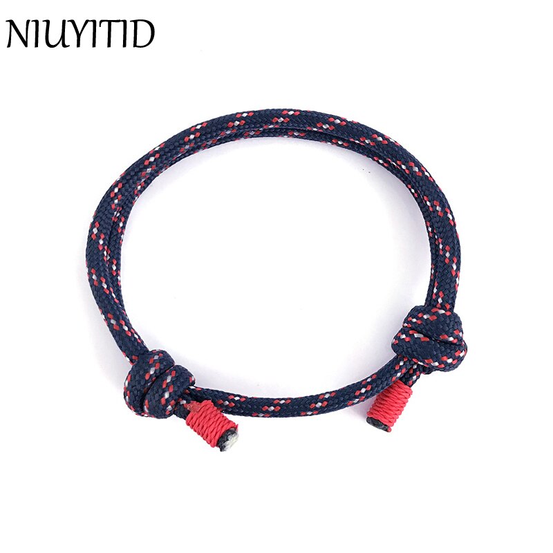 Niuyitid håndlavede survival paracord armbånd mænd kvinder justerbart simpelt armbånd homme smykker til piger
