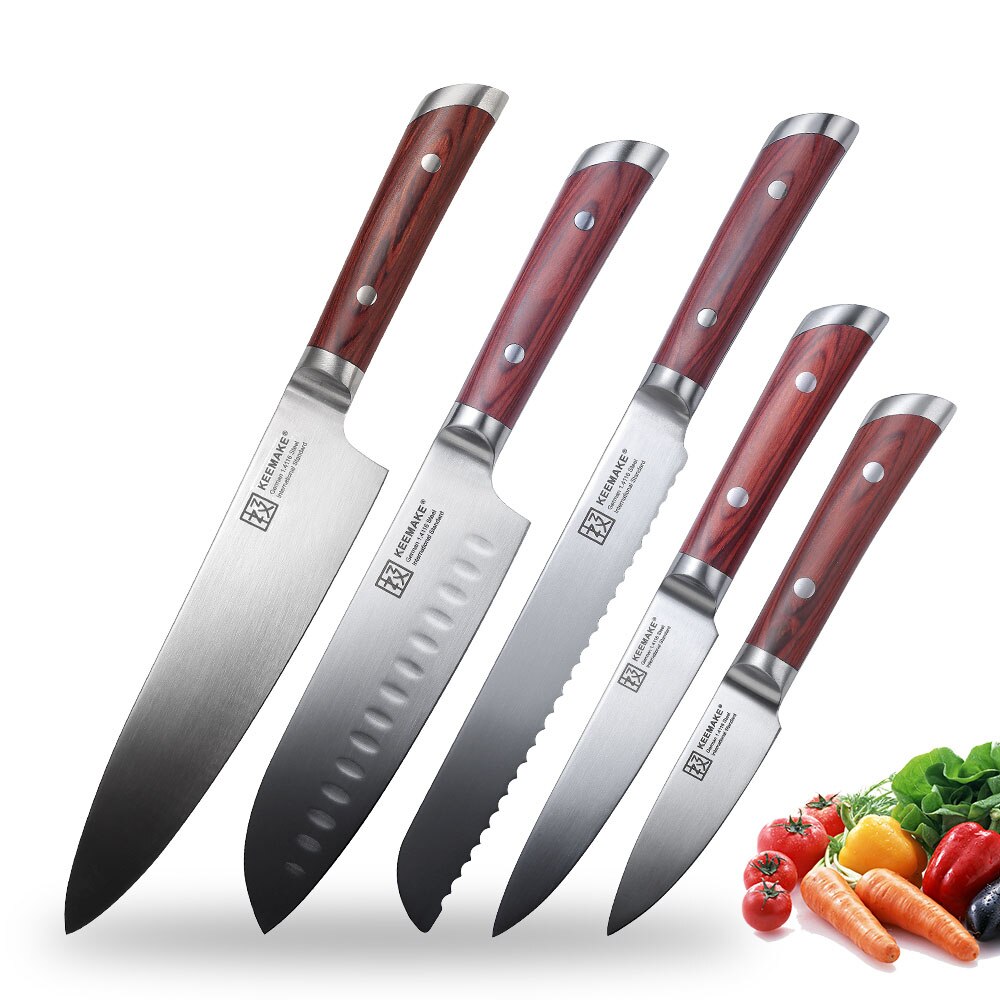 SUNNECKO-Juego de cuchillos de cocina Santoku con caja de , utensilio de cocina para Chef, para cortar carne y pan,