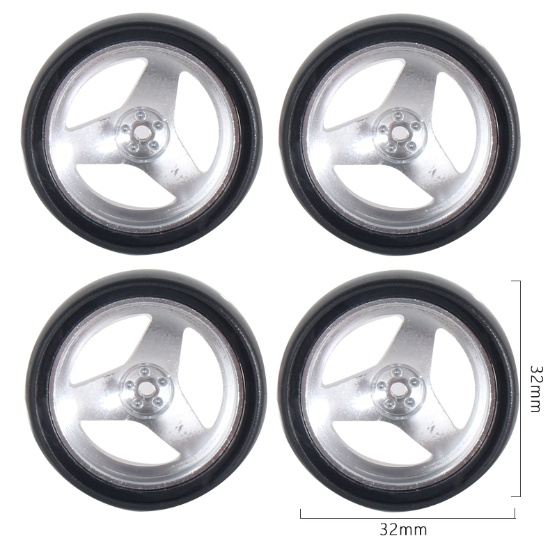 1:18 LDRC AE86 A86 LD1801 LD1802 LD1803 LD1804 A01 A02 Metal 32mm RC Hard Drift Tire Wheel Hard Tyre 1/18 RC Car Upgrade Parts: WHITE
