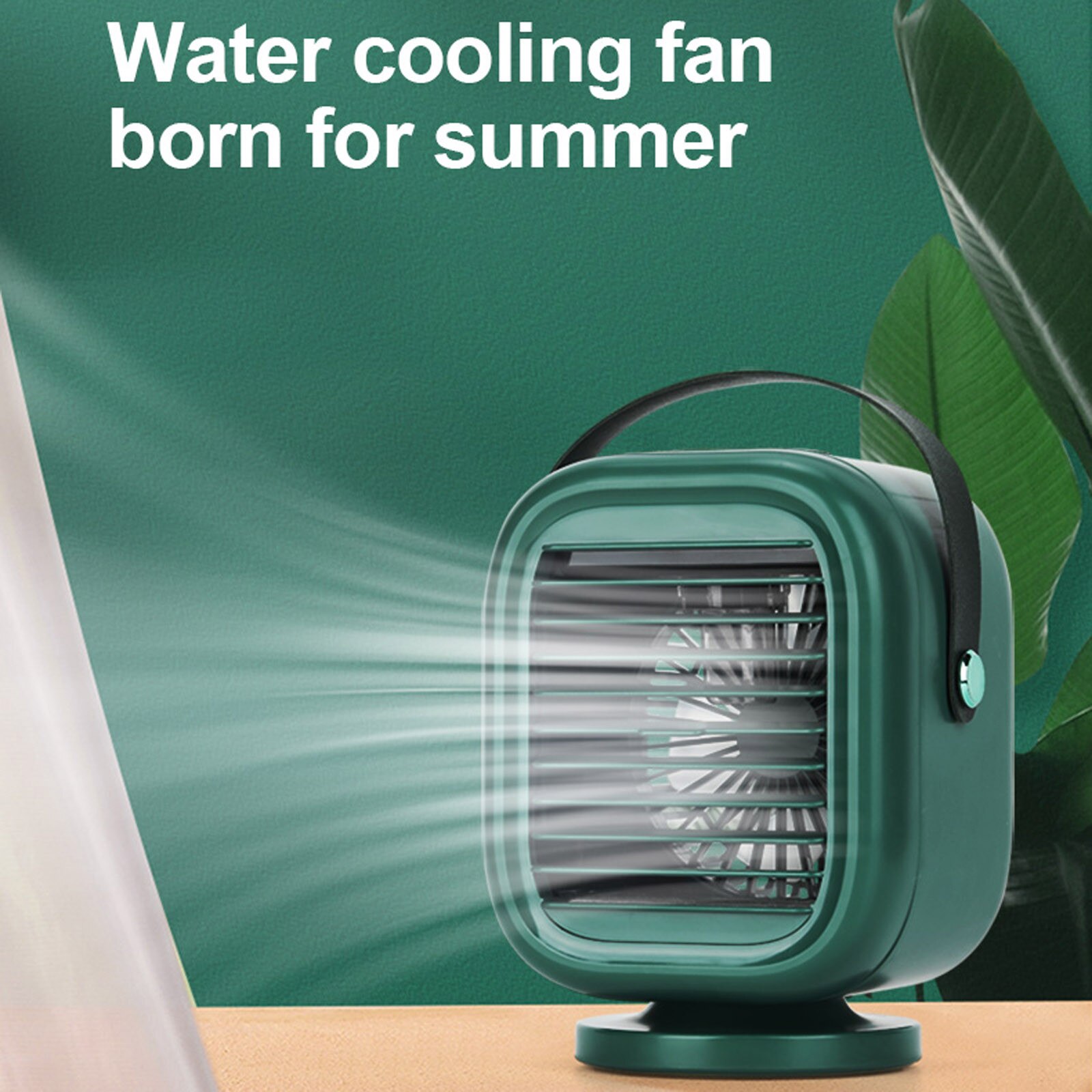 Portable USB Desktop Water-Cooled Moisturize Fan 3 Speed With Atmosphere lLight Left Right 120° Electric Rotation Shaking Head