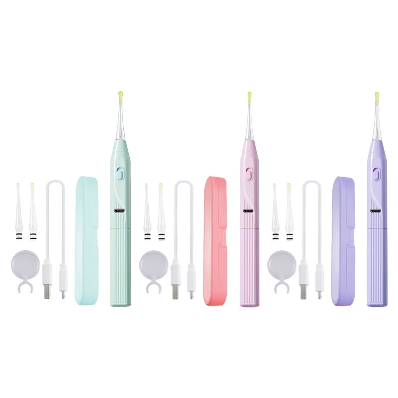 Electric Safety Painless Ear Cleaning Tool for Adults Kids Vacuum Earwax Remover with LED Light Ear Wax Removal Cleaner