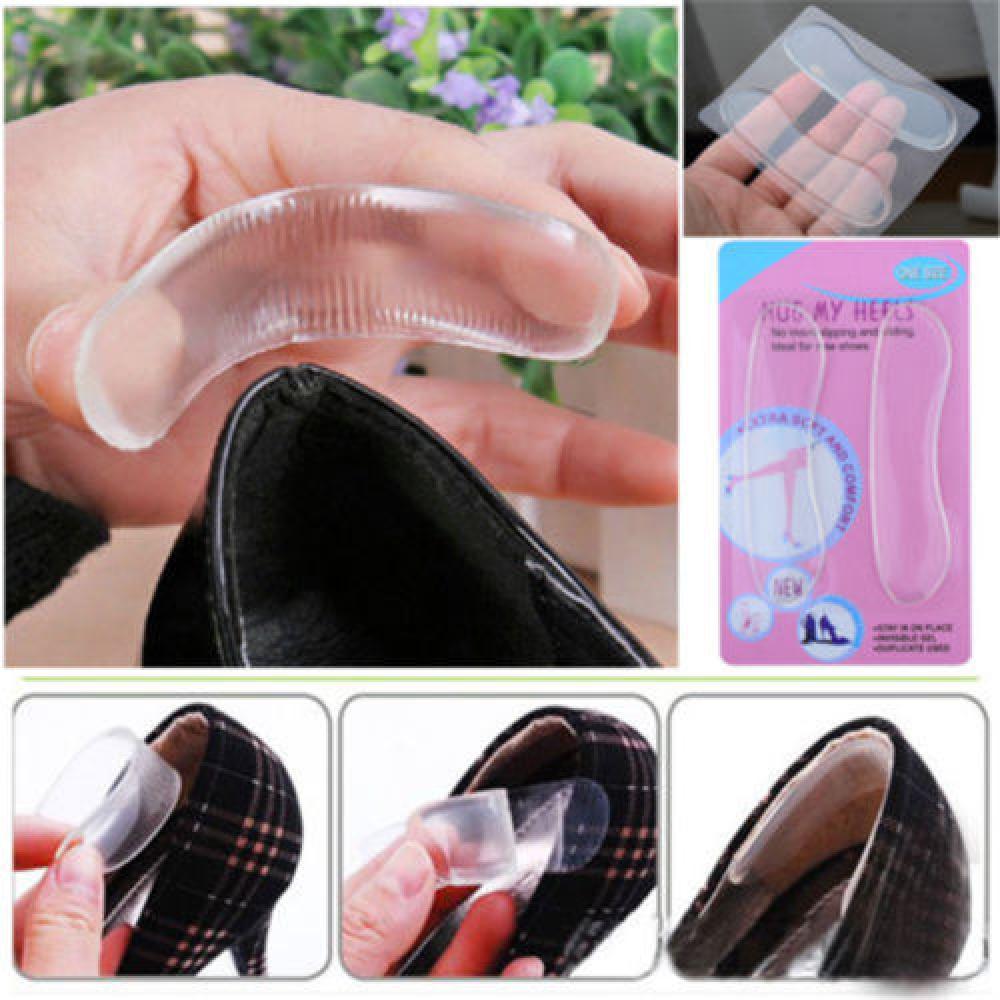 1 Paar Siliconen Gel Hiel Kussen Protector Schoen Insert Pad Binnenzool Voetverzorging Transparante Voet Voeten Care Tool