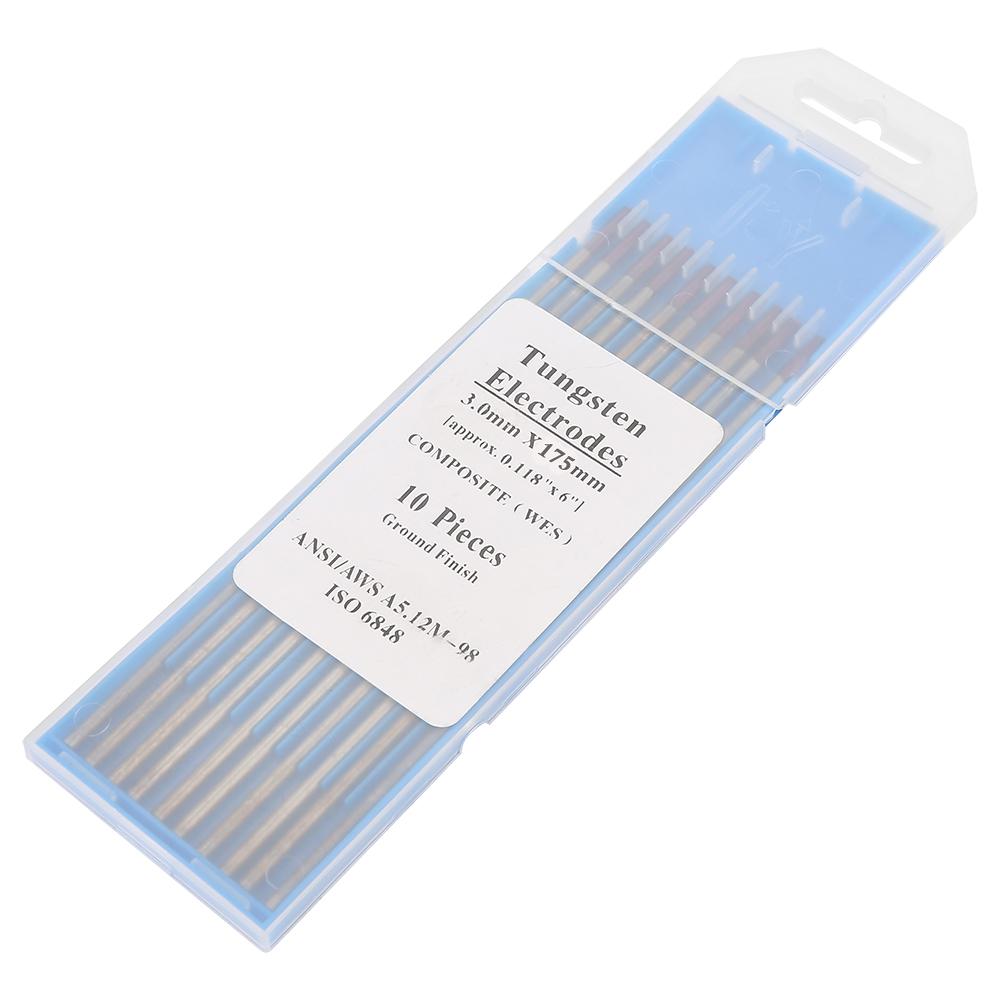 1 Box 10pcs Weld Tungsten Purple Head 3.0*175mm WES Tungsten Electrode Welding Accessory 10-400A