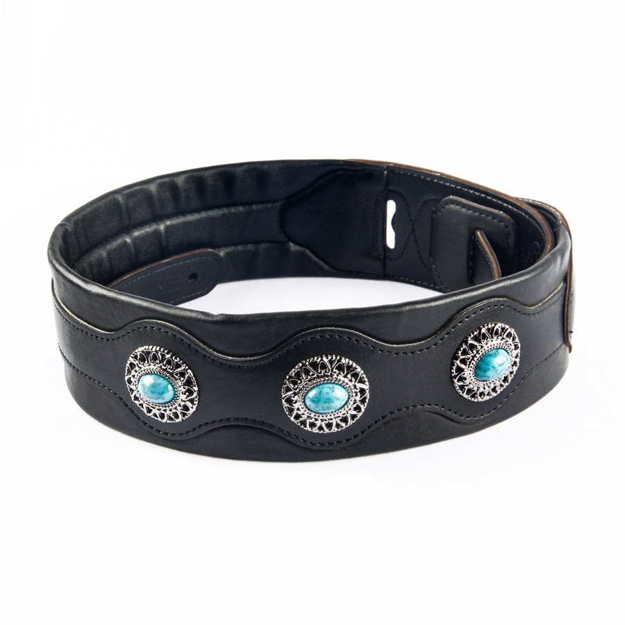 YUEKO Blauwe Diamant Gitaar Band Zacht Leer Akoestische Elektrische Basgitaar Band Breedte 6.5 cm Gitaar Accessoires
