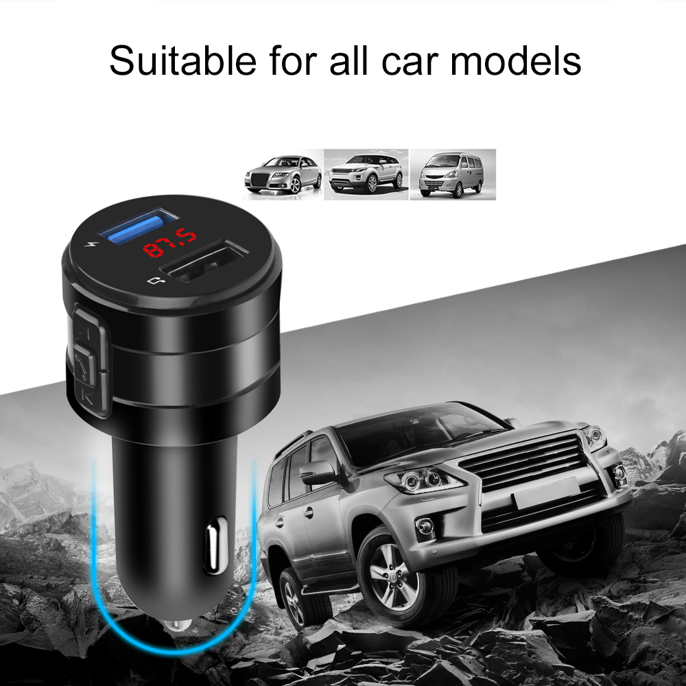 Transmisor de FM cargador de coche Bluetooth 3.1A puertos USB duales manos libres cargador de Auto Bluetooth 4,2 receptor de Audio inalámbrico