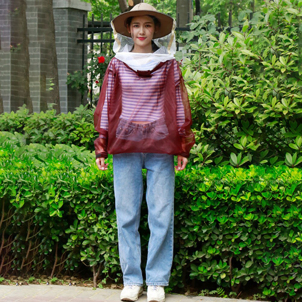 Met Kap Sluier Jas Imker Pak Bijenteelt Zomer Dagelijks Kostuum Jas Ademend Bijenteelt Beschermende Kleding Anti Bee