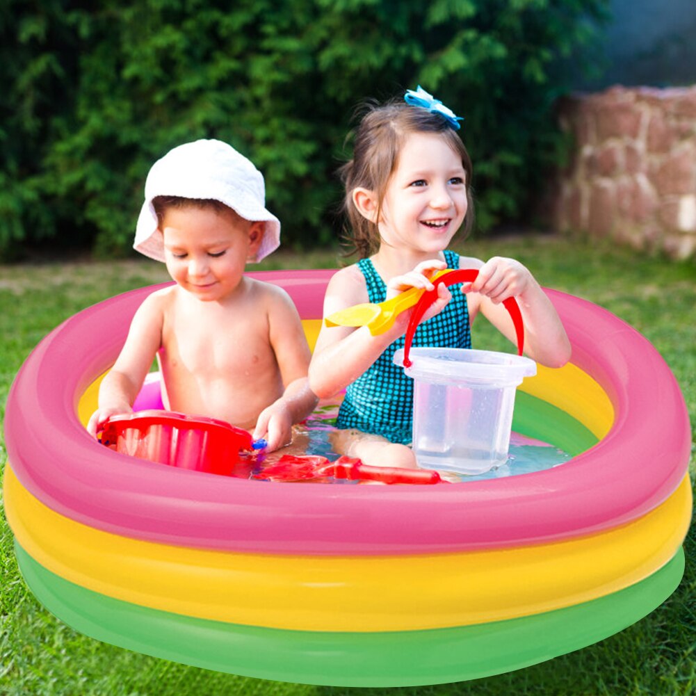 Praktisk børn svømmecirkel multifunktionel klassisk bad oppustelig ring legetøj swimmingpool tilbehør
