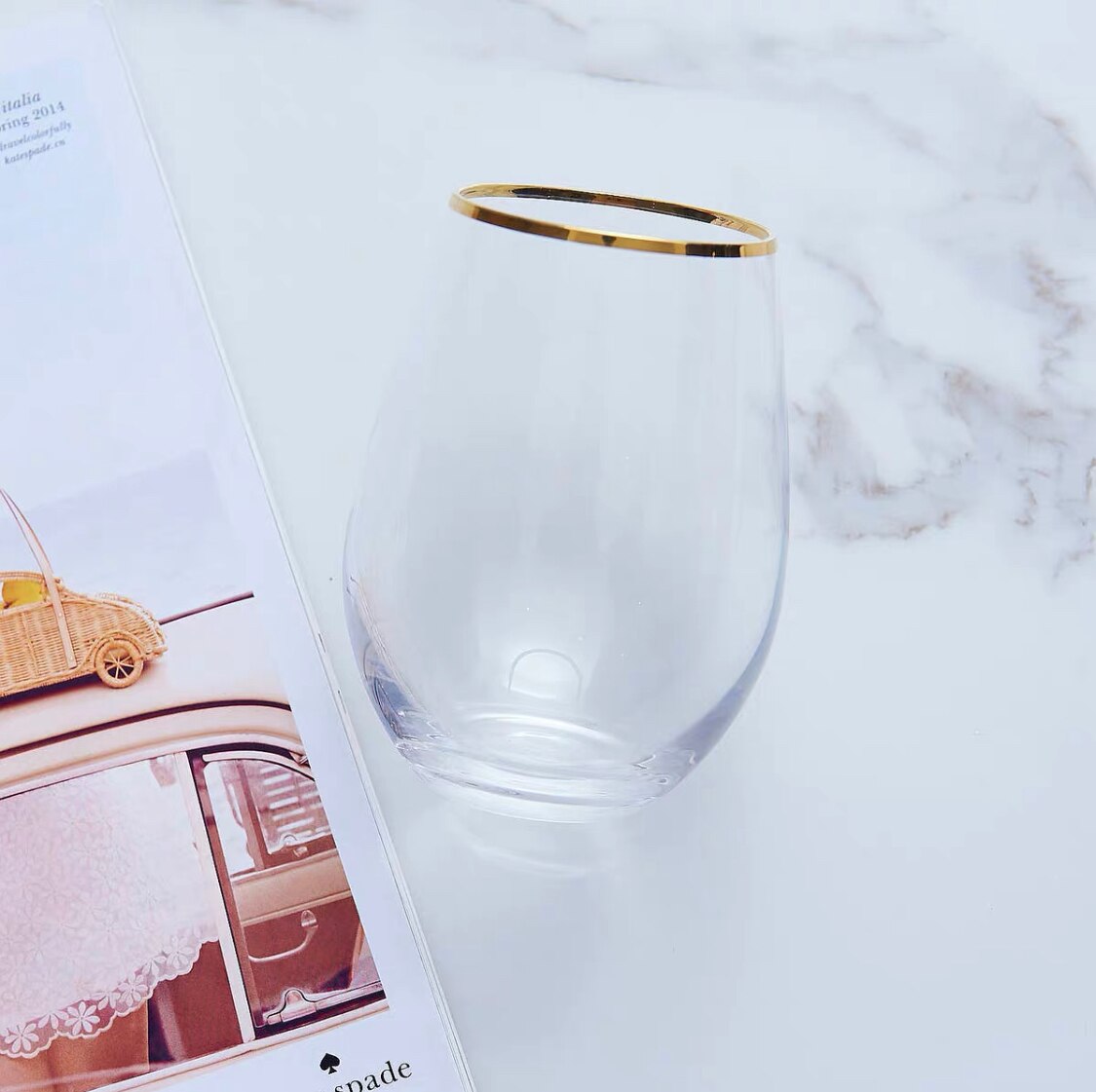 Rainbow glass color starry sky cup coffee cup milk glass home office shop transparent round pot-bellied crystal cup: Green