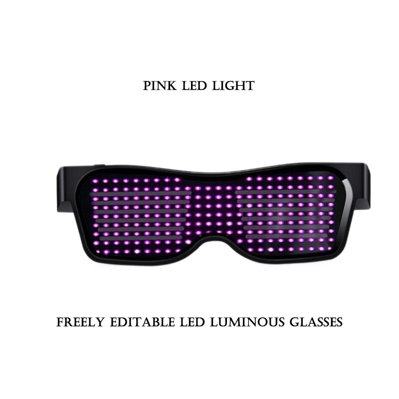Magic Bluetooth LED Party Glasses APP Control Freely editable LED luminous glasses EMD DJ Electric Glow Party Supplies: PINK