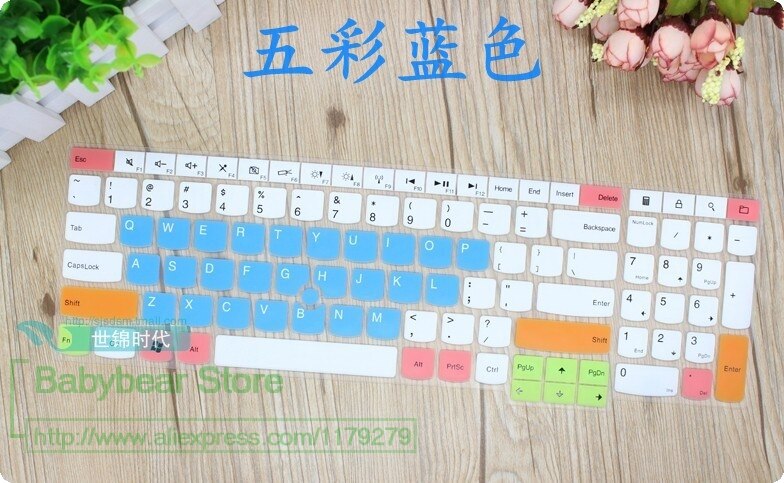 15 tommer silikone tastatur cover til lenovo thinkpad  e531 w540 t540 t550 e555 e560 e570 s531 w541 e540 e545 t540p e550 e530c: Candyblue
