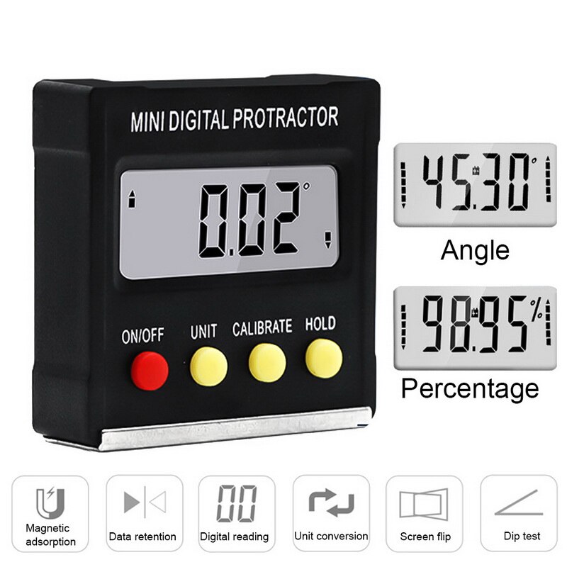 100mm Digital Electronic 360 Degree Digital Inclinometer Measuring Tool With Magnets