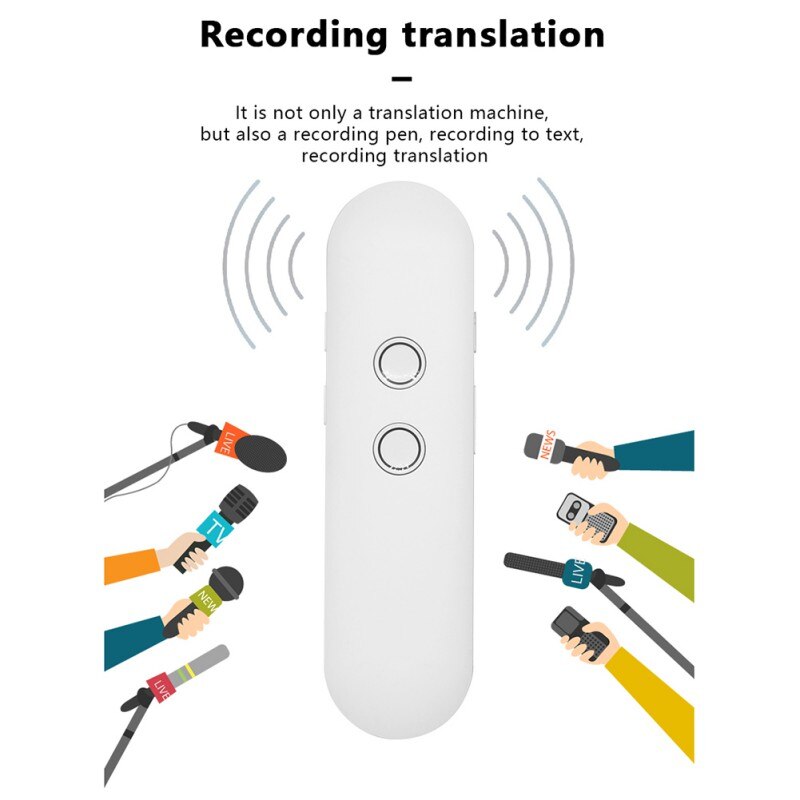 Appareil de traduction de langue intelligent, facile à transporter, voix de poche électronique bidirectionnelle.
