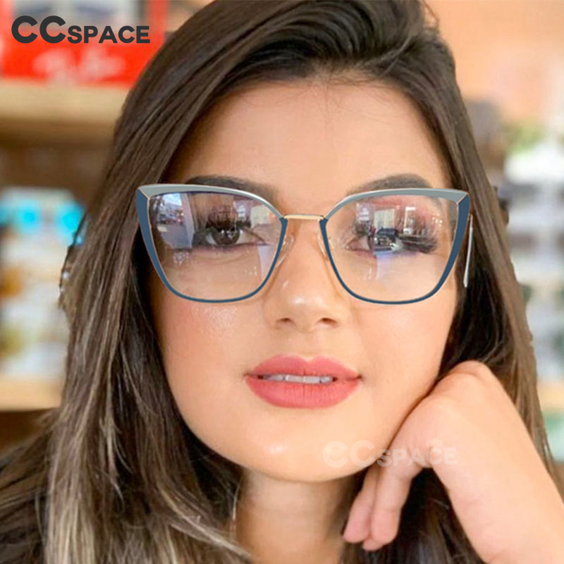 48104 Cat Eye Retro Ultralight Metalen Brilmonturen Mannen Vrouwen Optische Mode Computer Bril