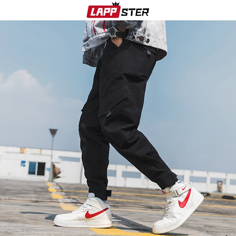 Lappster mænd streetwear hip hop cargo bukser overalls herre sorte casual harajuku sweatpants mandlige farverige joggerbukser 3xl