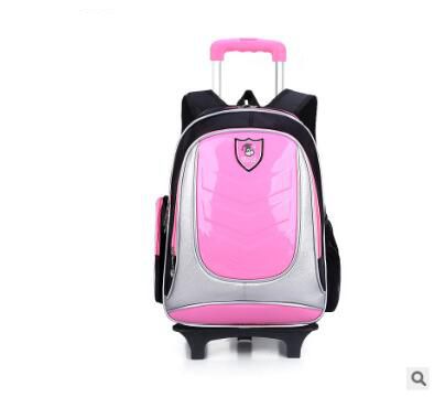 PU School Trolley backpack bag for boys kids wheeled Backpack for School Trolley bag On wheels for kids School Rolling Backpack