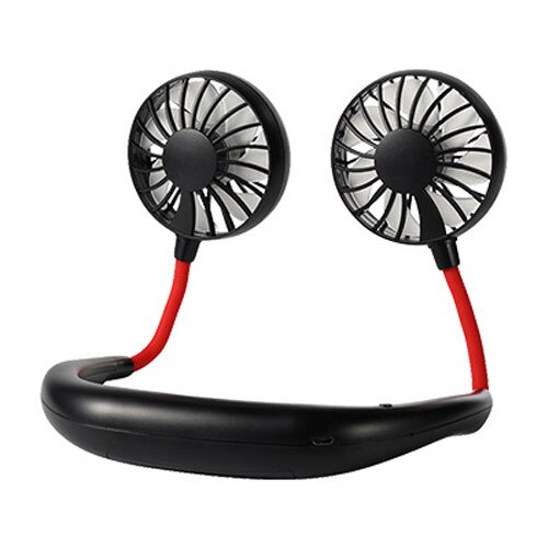 Hals hængende mini ventilator rejser udendørs bærbar ventilador desktop lille ventilator luftkøler sommer håndholdt ventilator ventilator: Halsventilator balck
