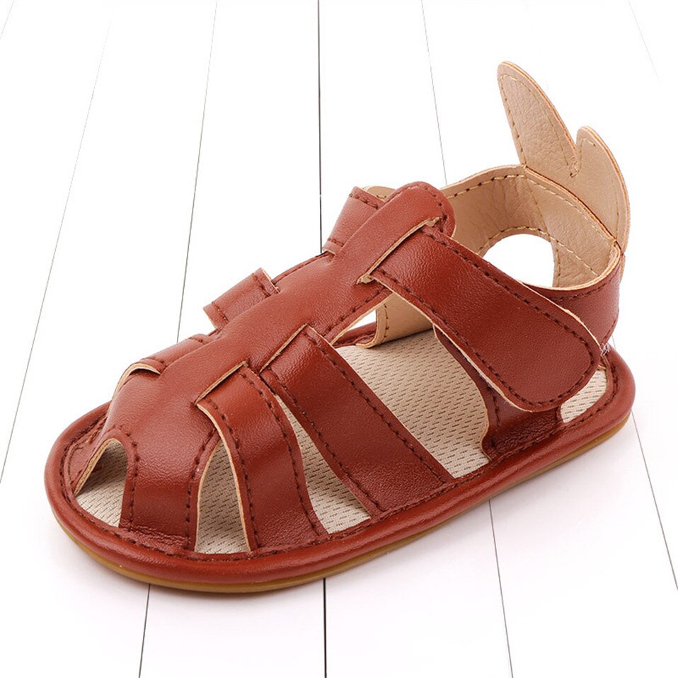 Nuovo arrivo PU sandalo per neonato neonate primi camminatori scarpe estate neonato bambino fondo in gomma scarpe antiscivolo per bambini: Brown / 11cm (4.33 in)