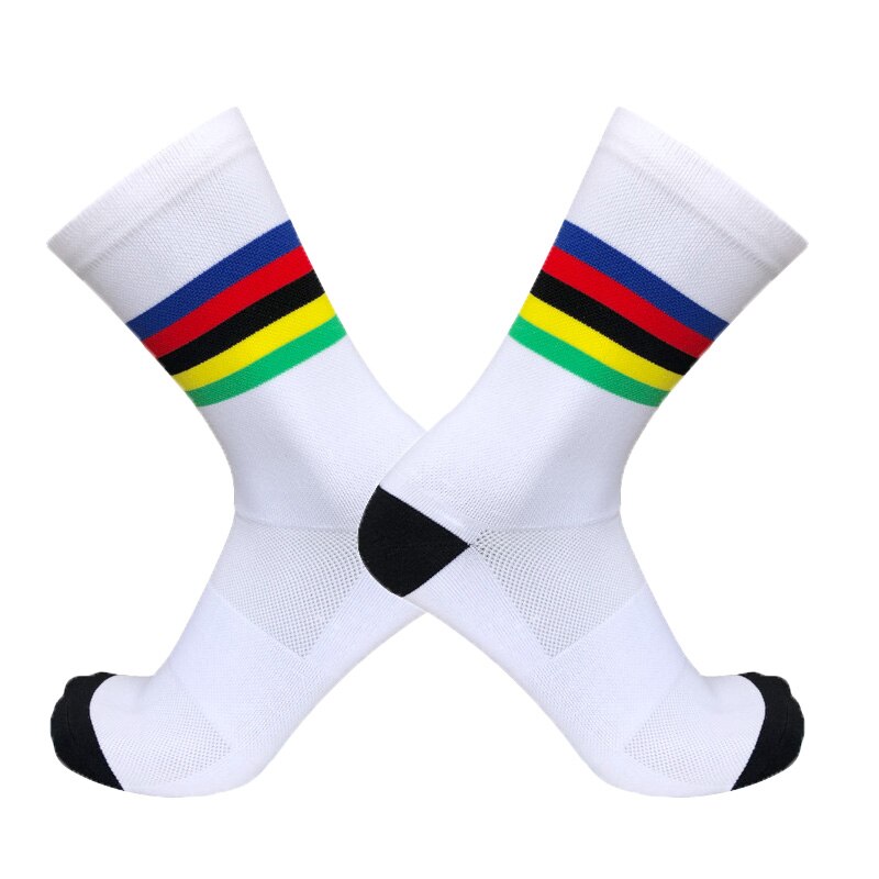 New Pro competizione calzini da Ciclismo lettera calzini sportivi compressione traspirante calzini da bici da esterno uomo donna Calcetines Ciclismo: C1 white