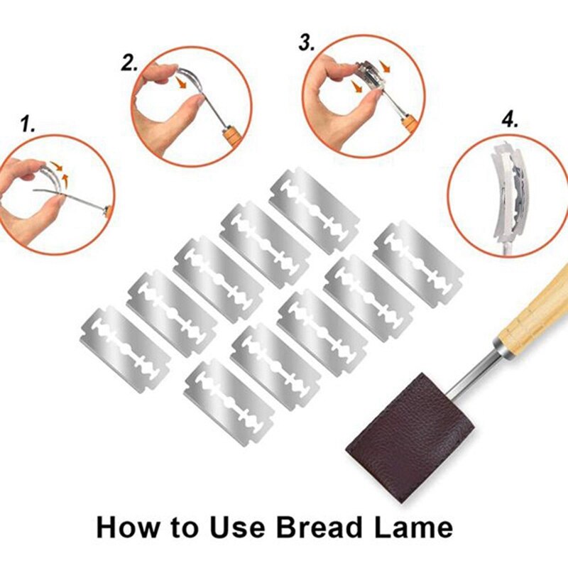 16 Pcs Bread Baking Tool - 2 Dough Whisks,10 Replacement Blades and Protective Cover,Dough Scraper,Bread Cutter,Brush