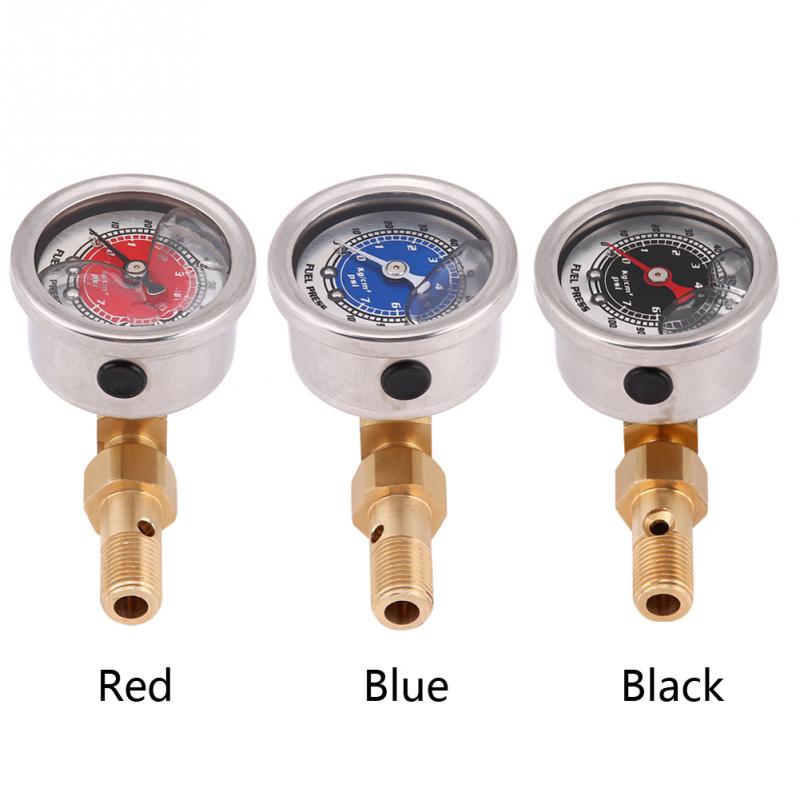 Oil Press Gauge Fuel Gauge Fuel Pressure Liquid Filled Regulator Gauge Adapter Kit 0-100PSI Universal