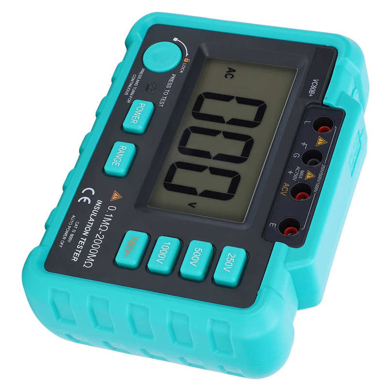 VC60B + 0.1M-2000M 250/500/1000V Digitale Isolatieweerstandstester Multifunctionele Tramegger Meter