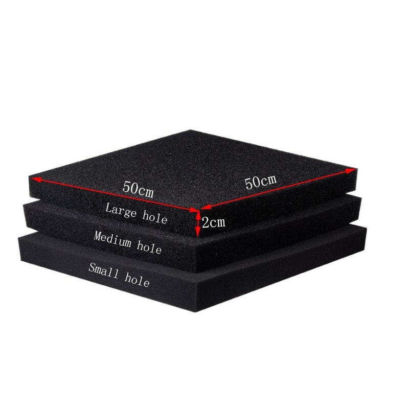 Espuma filtrante negra de 50cm x 50cm x 2cm para acuario, almohadilla de esponja bioeléctrica, Espumador de largo tiempo de uso, tanque de suministro de esponja