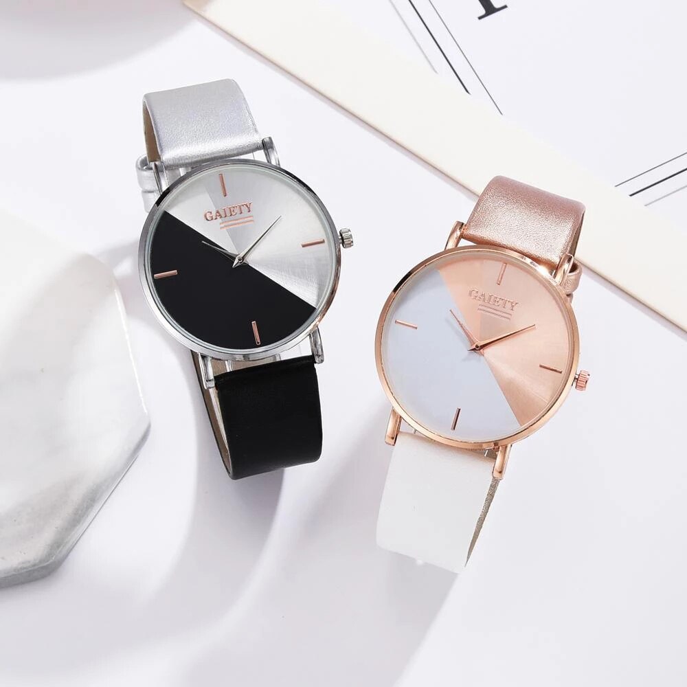 Gaiety Brand Women Watches Leather Rose Gold Dress Female Clock Luxury Brand Women Watches Simple Ladies Watches