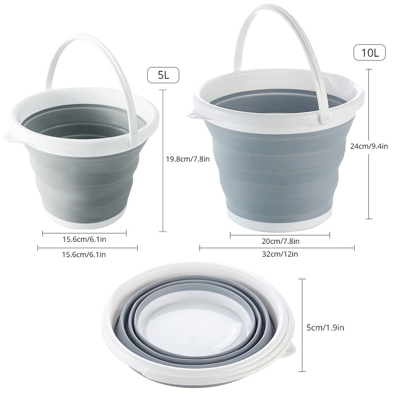 Thick Silicone Collapsible Bucket outdoor Home Portable Folding Bucket for Fishing Washing Supplies Warehouse Home Storage