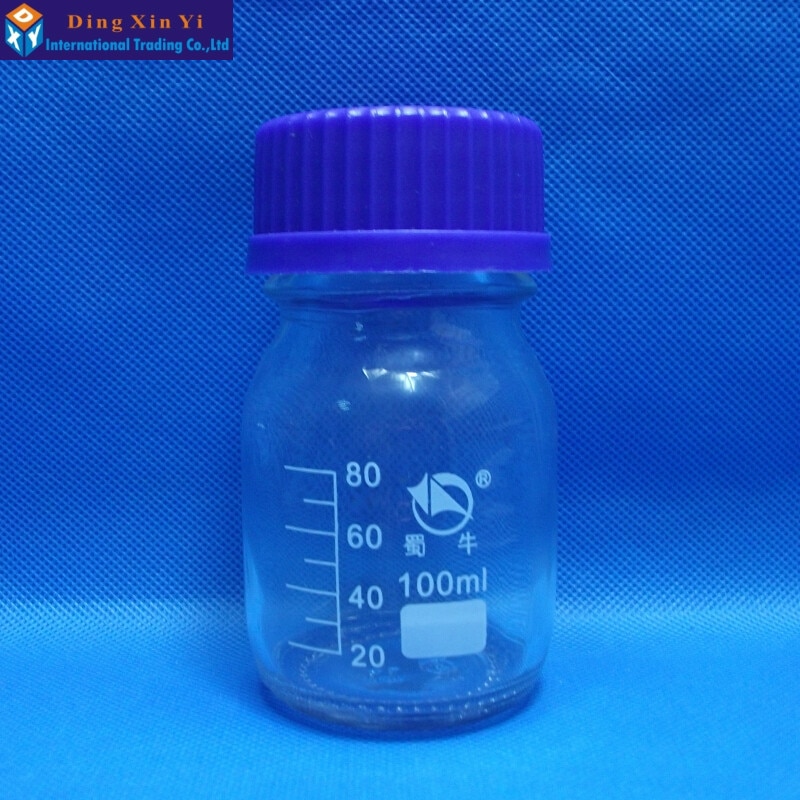 100Ml Glas Reagens Fles Met Blauwe Schroefdop 100Ml Laboratorium Reagensfles
