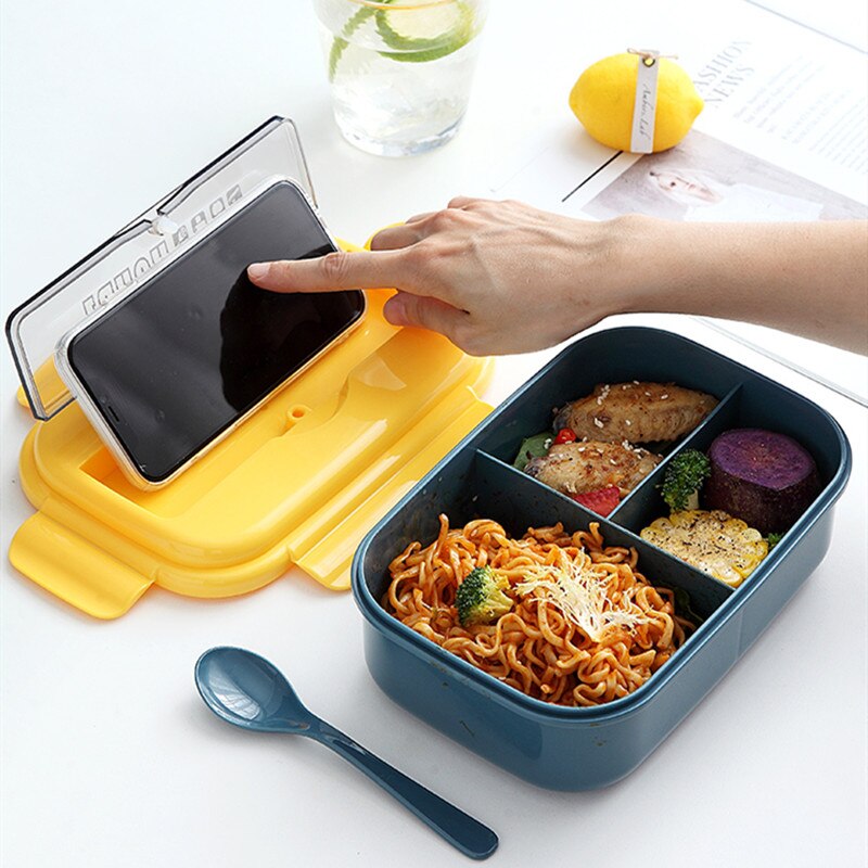 1100ml Healthy Material Lunch Box With Soup Cup Leak-Proof Microwave Bento Box Dinnerware Set Food Storage Container