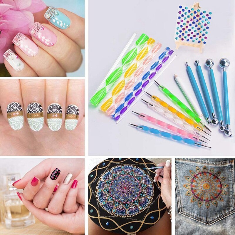 Mandala Dotting Tools Set with 3 Cardboards - Supplies Tools Kits for Painting Rocks