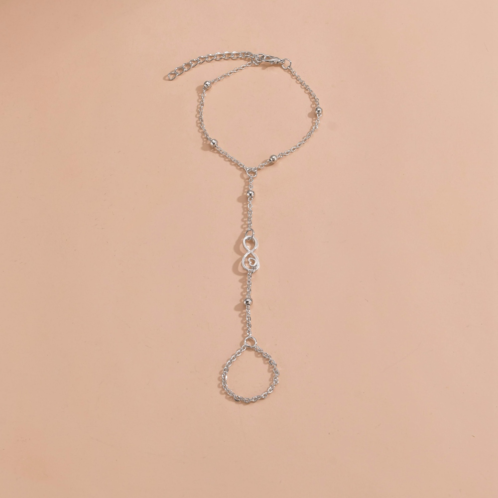 Pulsera con símbolo infinito de creatividad minimalista para mujer, cadena de dedo, de joyería, accesorios de ropa, número 8