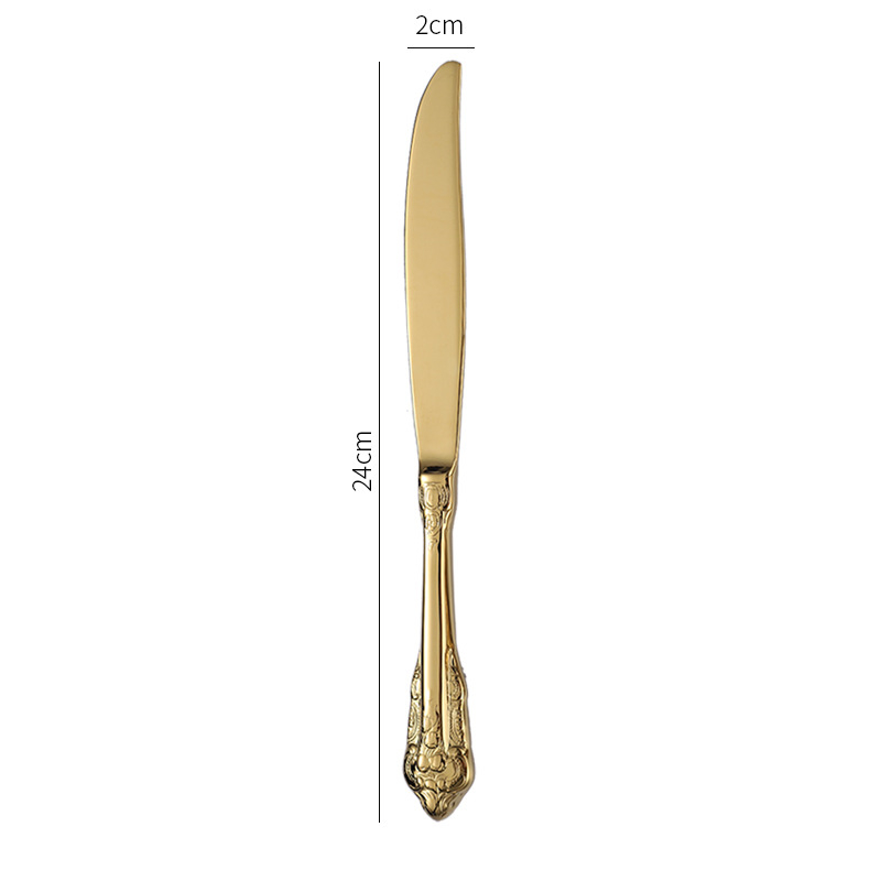 Luxus Palace Besteck Set Edelstahl Steak Messer Gabel Hause Komplette Geschirr Kaffee Löffel Teelöffel Küche Utensilien: Black
