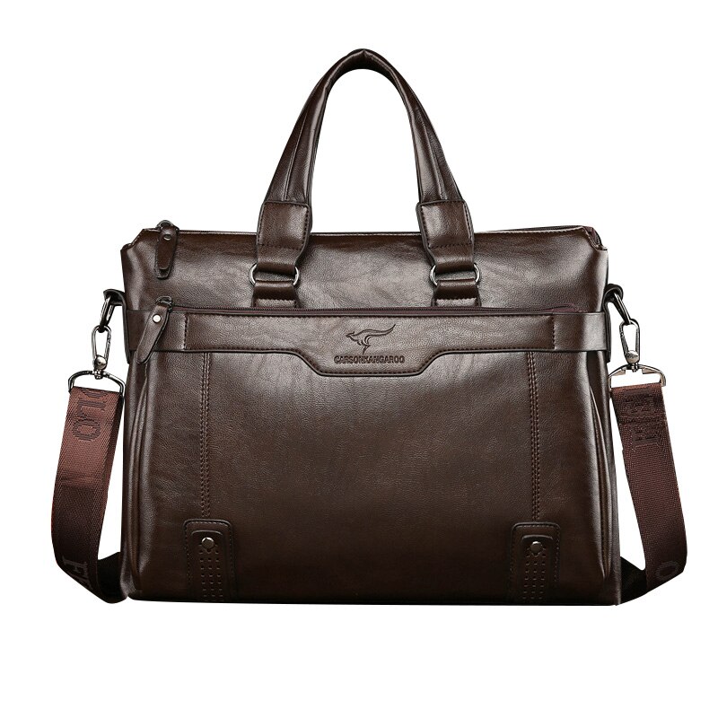 Retro tas schoudertas heren aktetas grote capaciteit zakelijke documenten messenger bag handtassen man crossbag voor computer laptop: Koffie