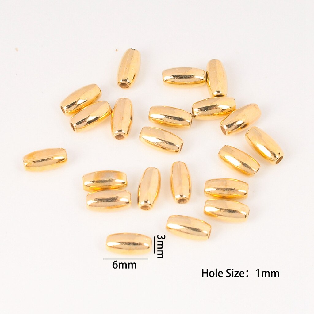 200 Stks/partij 6-8Mm Ccb Tube Charms Loose Bead Voor Sieraden Maken Accessoires Diy Plastic Ovale Spacer Kralen voor Ketting Armband: 6x3mm 300pcs