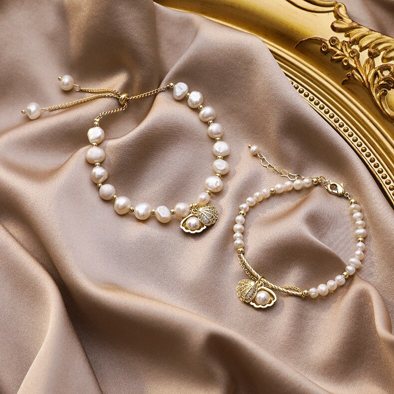 Natuurlijke parel armbanden barokke schelp zeesterren armbanden ins niet-mainstream armband normcore stijl hand sieraden