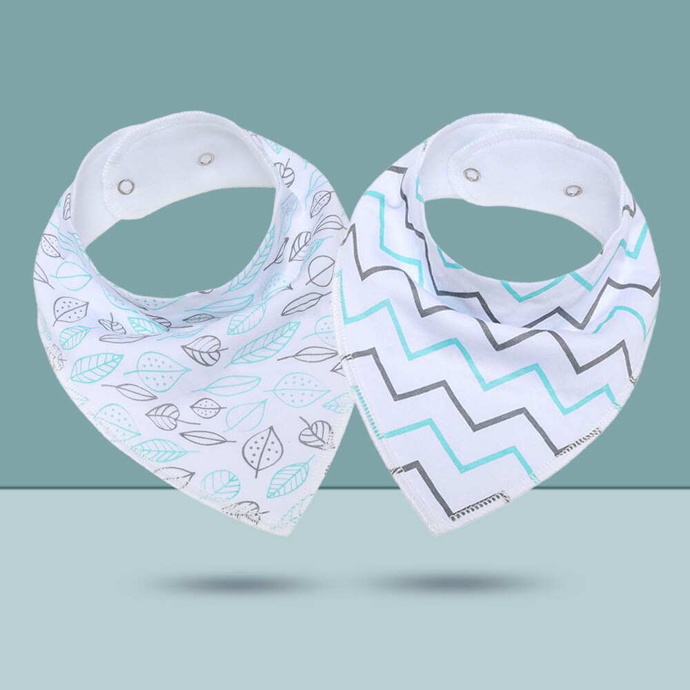 2 pcs/lot Baby Bibs Burp Cloth Print Arrow Wave Triangle Baby Bibs Cotton Reusable Washable Adjustable Baby Meal Infant Bibs: K20001-A6