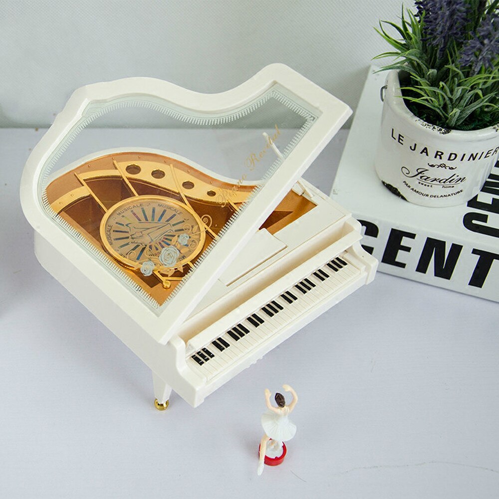 Mechanical Classical Girl Dancer Music Box Carousel Piano Model Music Box Retro Movement Castle In The Sky Musics Box WF1021