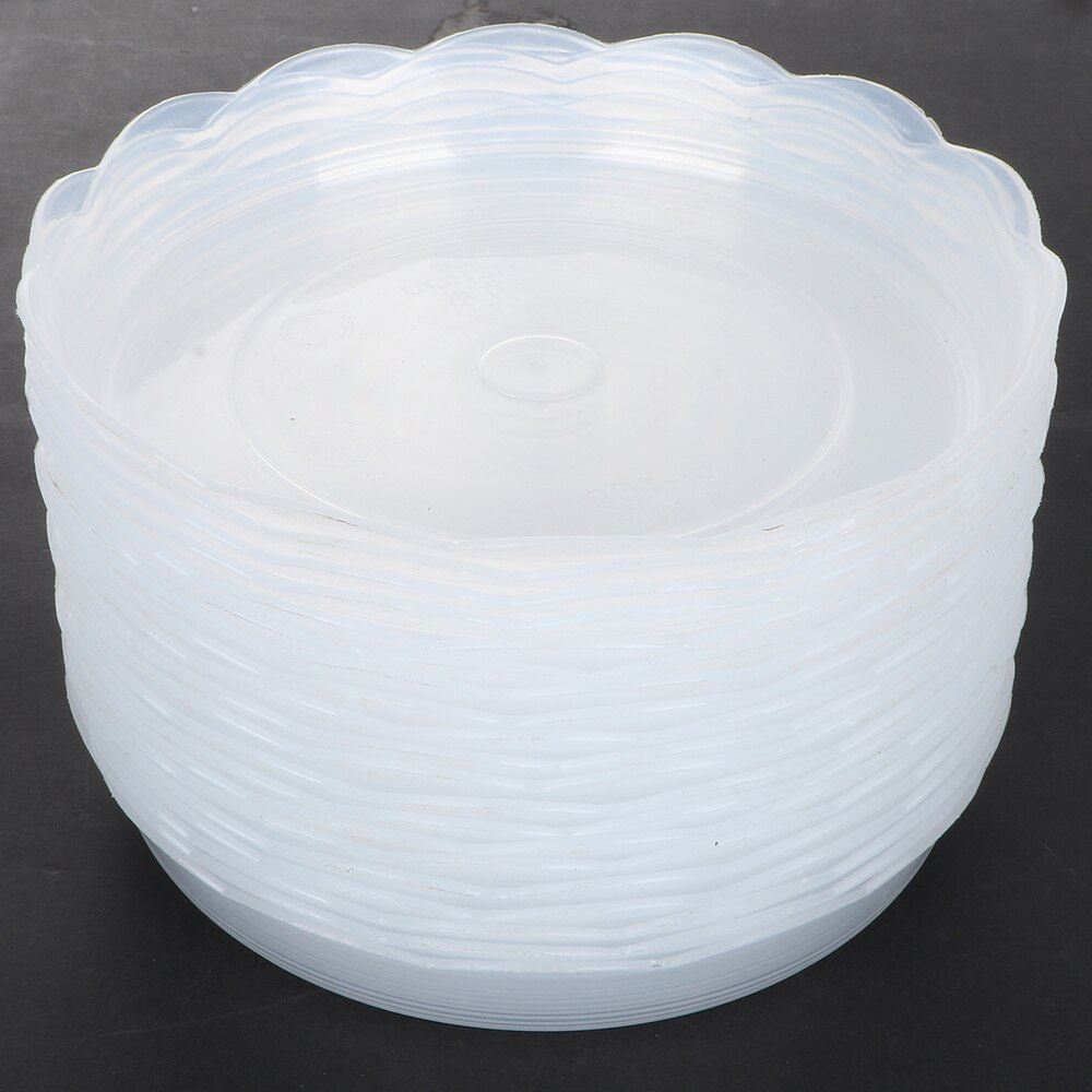 20 stuks ronde plastic bloempot bak bodem ondersteuning plantenbak schotel bloempot lekbak voor tuin balkon 14cm( transparant): Transparant 1